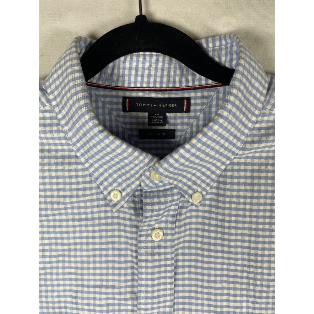 tommy hilfiger cotton gingham button down shirt XXL americana july 4 preppy